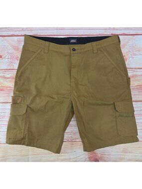 Dickies Mens Brown Cargo Shorts Size 38 Durable Workwear